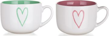 Banquet velika keramična skodelica Hearts, 580 ml, 4 kosi