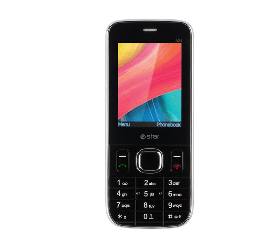 eStar GSM telefon A24, črn