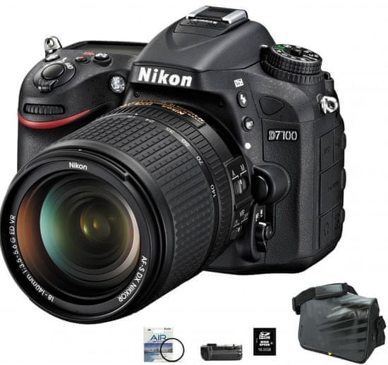 Nikon digitalni fotoaparat D7100 kit 18-140VR+FATBOX+FILTER+GRIP