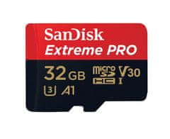 SanDisk spominska kartica microSDHC 32 GB UHS-I V30 A1 Extreme Pro 100MB/s + adapter (SDSQXCG-032G-GN6MA)