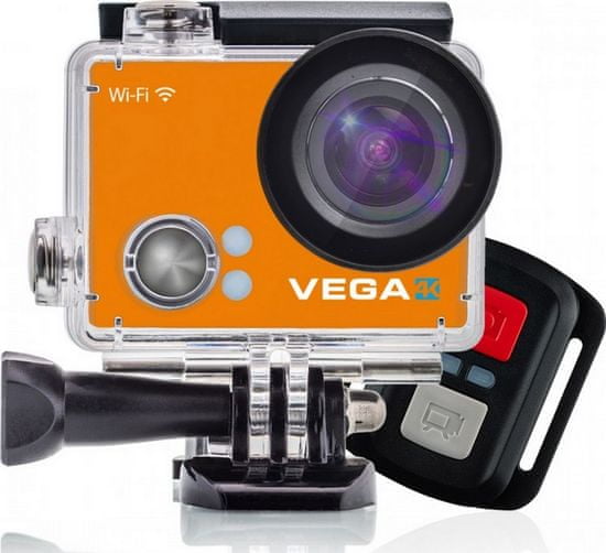 Niceboy športna kamera Vega 4K Limited Orange + daljinski upravljalnik