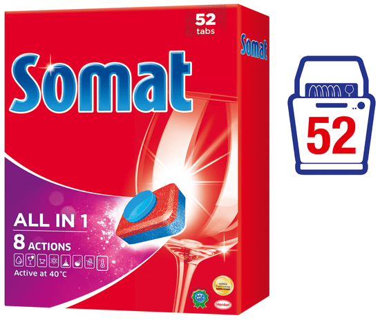 Somat tablete za pomivalni stroj All in 1, 52 kosov
