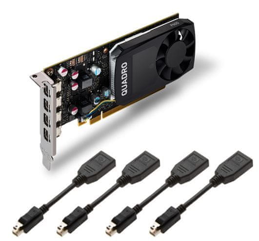 PNY grafična kartica NVIDIA Quadro P600 2GB GDDR5, PCIe 3.0 x16, LP, 4x mDP (VCQP600-PB)