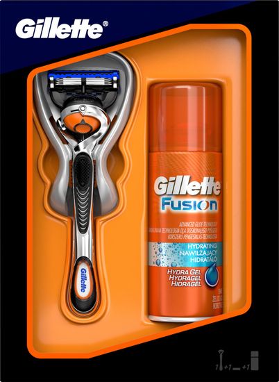 Gillette Fusion ProGlide britvica + gel za britje Fusion Hydra 75 ml (darilni set)