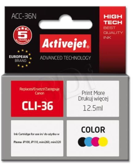 ActiveJet kompatibilna kartuša Canon CLI-36, barvna (ACC-36)