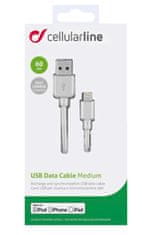 CellularLine kabel USB v Lightning, 60 cm, bel