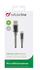 CellularLine kabel USB v MicroUSB, 60 cm, črn