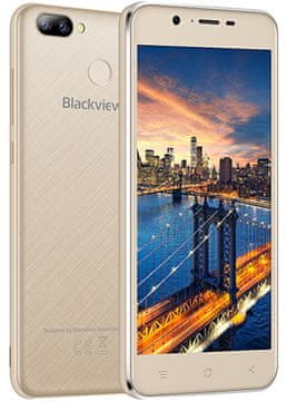 iGET mobilni telefon Blackview A7 Pro, zlat + Darilo: etui - odprta embalaža