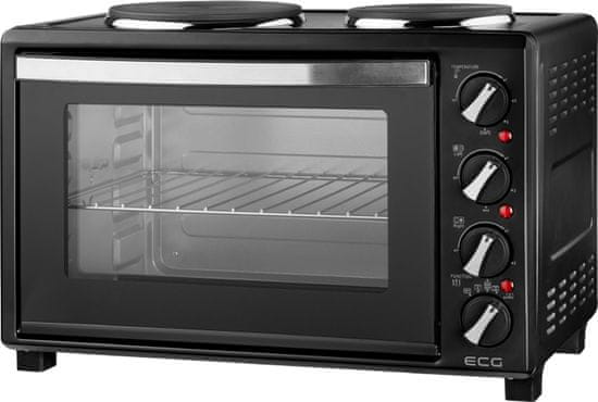 ECG mini pečica s kuhalnima ploščama ET 3032, črna