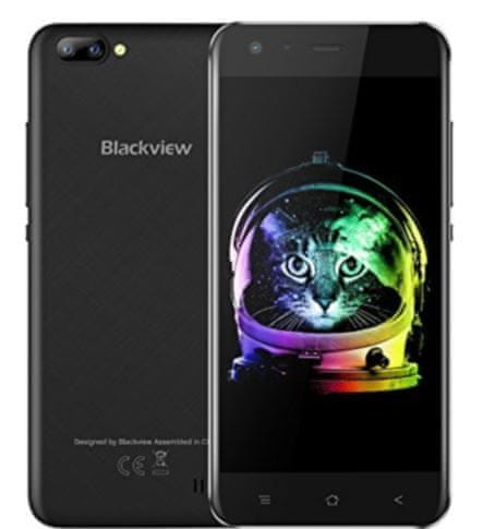iGET mobilni telefon Blackview A7, črn + Darilo: etui - odprta embalaža