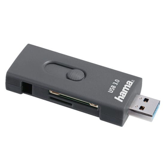 Hama USB 3.1/USB-C čitalec kartic SD/microSD, siv