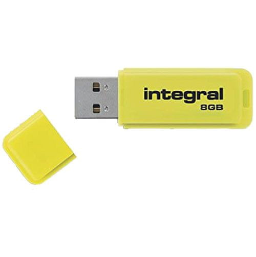 Integral USB ključek Neon 8GB USB 2.0, rumen - odprta embalaža