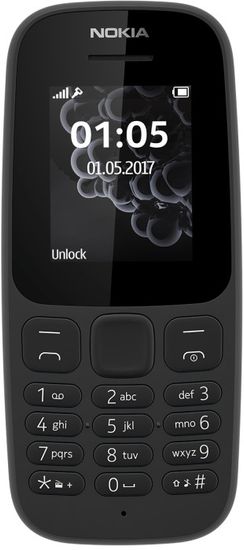 Nokia mobilni telefon 105DS, črn - Odprta embalaža