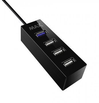 MAX USB razdelilnik MAX MUH1400, črni