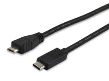 Equip polnilni kabel USB Micro B v USB Type C, 1 m