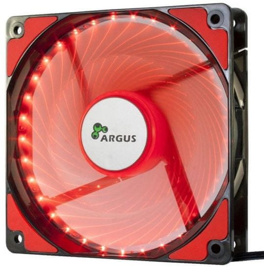 Inter-tech ventilator Argus L-12025-RD LED, 120 mm, rdeč