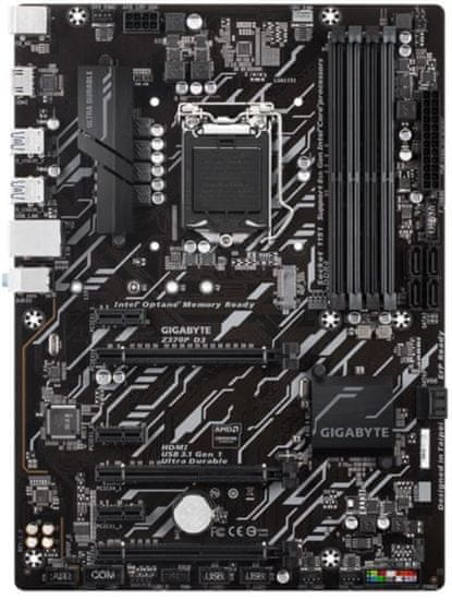 Gigabyte matična plošča GA Z370P D3, DDR4, SATA3, USB3.1Gen1, HDMI, LGA1151 ATX