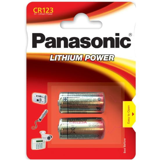 Panasonic baterija Photo Lithium CR123 2BP, 2 kos