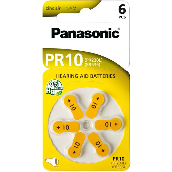 Panasonic baterije ZINC AIR AZ10/V10/PR230 6BL, 6 kosov