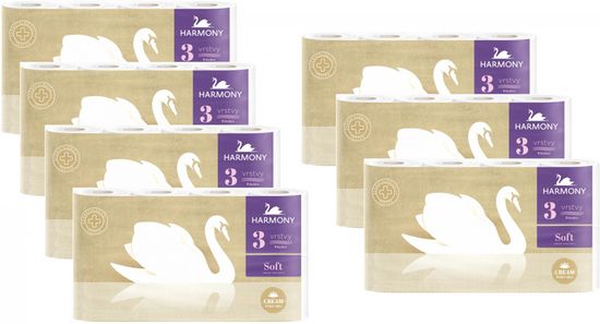 Harmony toaletni papir Soft Cream, 3-slojni, 7 x 8 rol