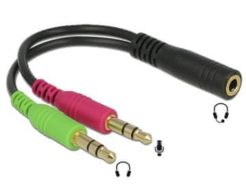 Delock adapter-AVDIO Jack 3,5Ž 4-pin - 2x3,5M stereo OMTP