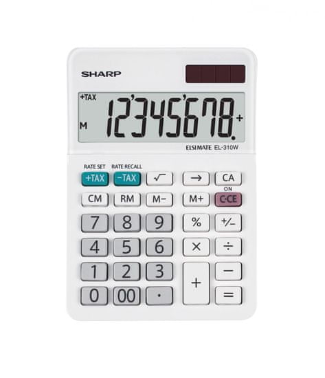 Sharp kalkulator EL310W, namizni, 8-mestni