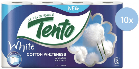 Tento toaletni papir White Cotton Whiteness, 10 x 8 rol