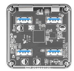 Orico USB vozlišče, 4 vhodi, USB 3.0, prozorno (MH4U)