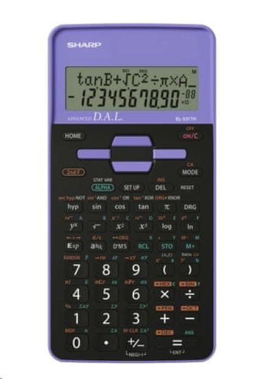 Sharp tehnični kalkulator EL531THBVL, črno-vijoličen