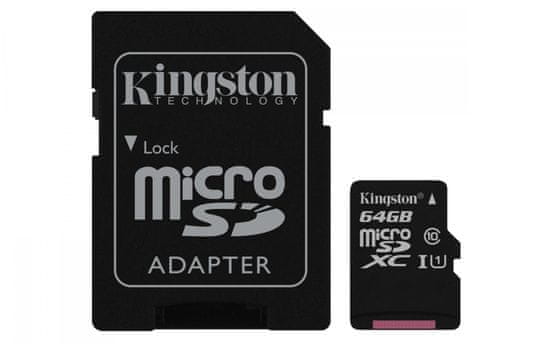 Kingston spominska kartica microSDHC, 64GB (SDCS/64GB)