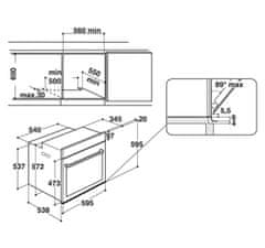 Whirlpool AKZ9 6230 IX vgradna pečica na vroči zrak + 5 let garancije za motor ventilatorja