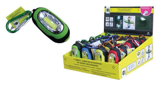 Finish baterijska LED svetilka s karabinom COB - odprta embalaža
