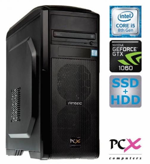 PCX namizni računalnik Extian i5-8600K/16GB/SSD256GB+2TB/GTX1060/FreeDOS (138979)