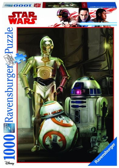 Ravensburger sestavljanka Disney Star Wars: C 3PO, R2 D2 & BB 8, 1000 kos