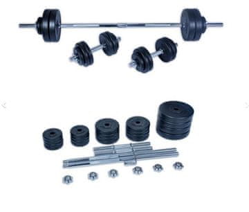 Spartan set uteži z ročkami, 50 kg - Odprta embalaža