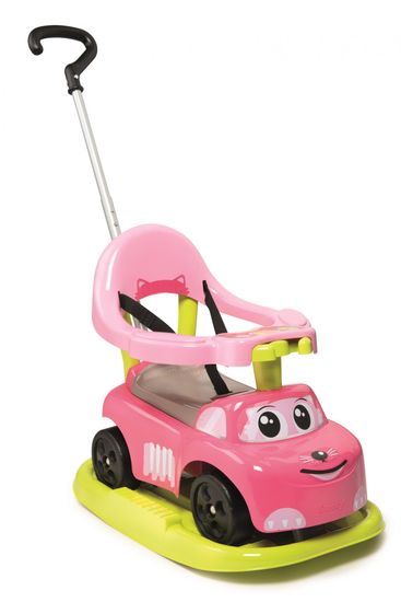 Smoby otroški elektronski avtomobil z zibalko, roza