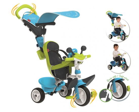 Smoby tricikel Baby driver Confort, modro-zelen
