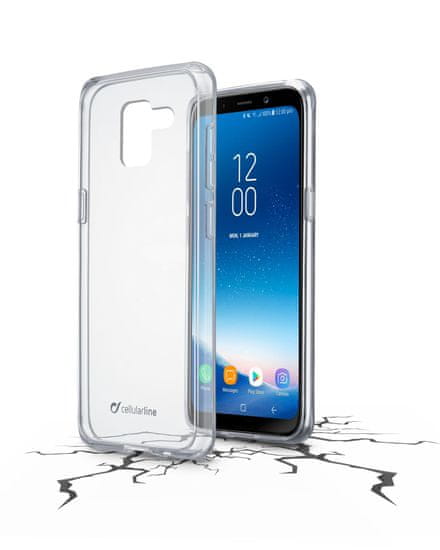 CellularLine prozoren ovitek iz plastike in robom iz gume ClearDuo za Samsung Galaxy A8 (2018)