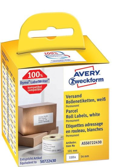 Avery Zweckform etikete na kolutu AS0722370, za Dymo in Seiko termalne tiskalnike, 54 x 101 mm