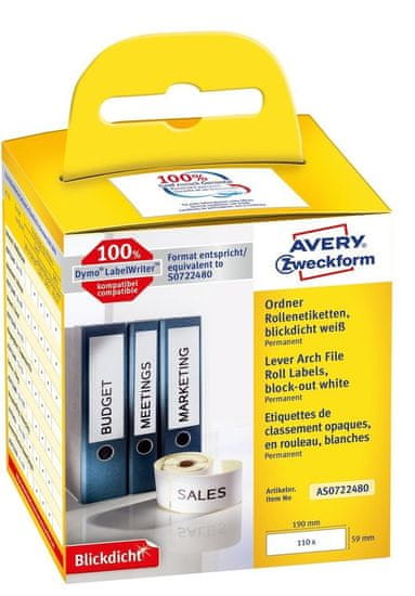 Avery Zweckform etikete AS0722480, za Dymo termalne tiskalnike, 102 x 152 mm