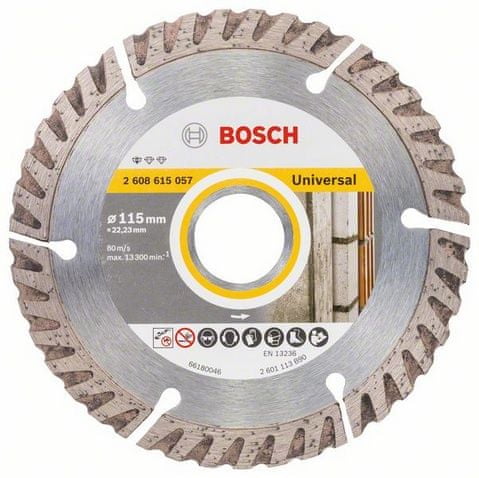 Bosch diamantna rezalna plošča Standard for Universal, 115 × 22,23 mm