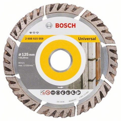 Bosch diamantna rezalna plošča Standard for Universal, 125 × 22,23 mm