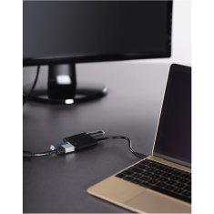 Hama adapter 3v1 (HDMI, 2x USB 3.1 in USB C), črn