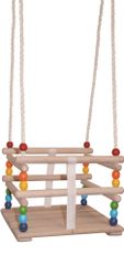 Woody otroška gugalnica Toddlers, lesena, z ograjo, do 30 kg (šk.10315)
