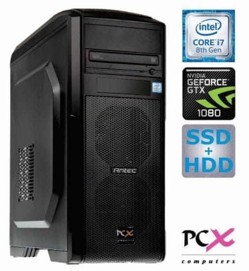 PCX računalnik Extiam G6871 i7-8700K/16GB/SSD256GB+2TB/ GTX1080/FreeDOS (138978)