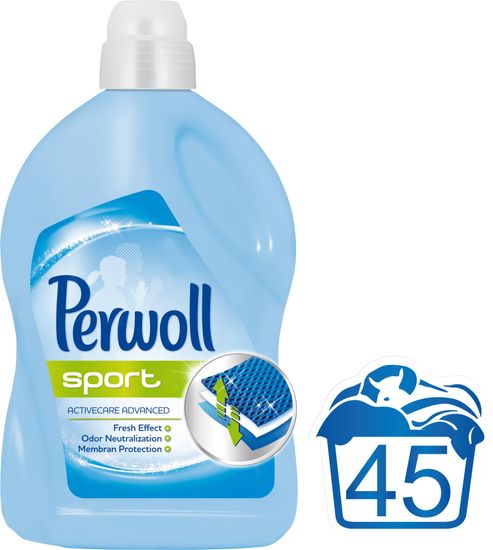 Perwoll pralni gel Sport, 2,7 l, 45 pranj - Odprta embalaža