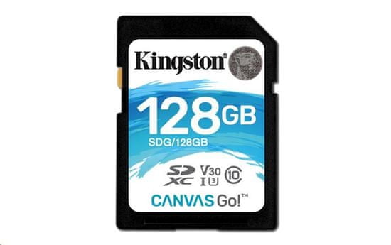 Kingston spominska kartica SDXC Canvas Go 128GB, 90MB/45MB/s, UHS-I Speed Class 3 (U3)