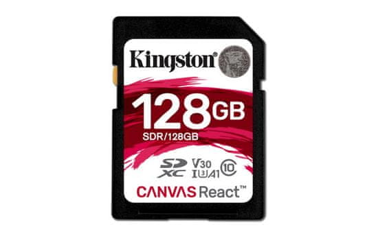 Kingston spominska kartica 128GB, Canvas React SDXC UHS-I V30