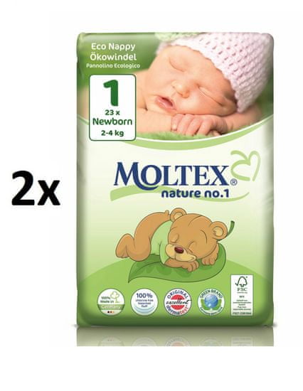 MOLTEX plenice Newborn 1 (2-4 kg) 2x23 ks