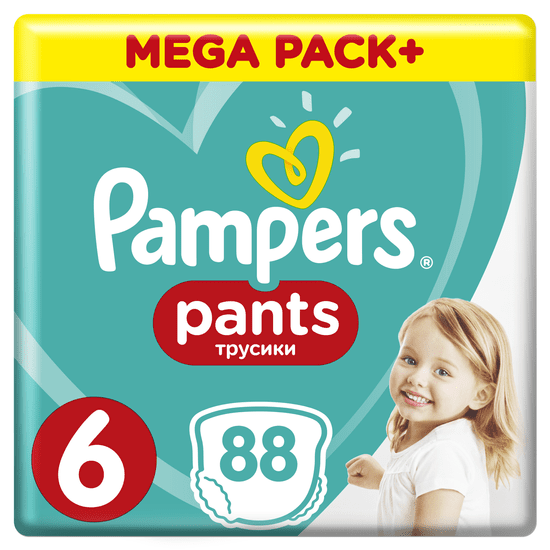 Pampers hlačne plenice Pants 6 (15+ kg) Extra Large - Mega Box 88 kosov